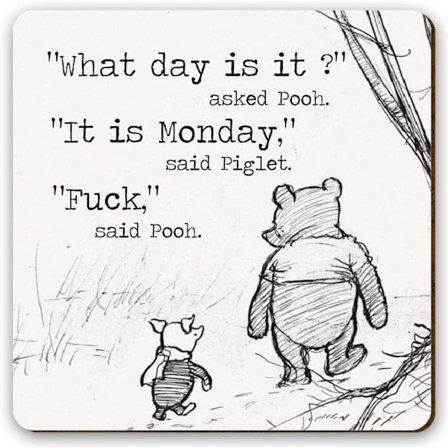 Sarkastisk sjov mandag ven gave træ coaster