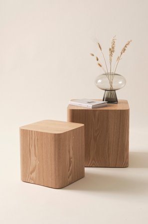 Jotex - Sidobord 2-pack 30x30 Cm, 40x40 Cm Natur - CUBO - Kjøp Sidebord & småbord hos Jotex