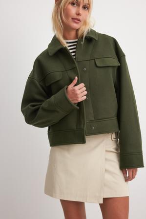 De Gurnels x NA-KD Veste effet laine - Vestes d'automne - Vert - EU 36