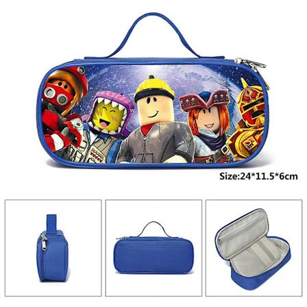 Roblox Case Suuri tilavuus vetoketjullinen kynälaatikko 2 kerrosta kynän säilytyspussi Organizer lahja opiskelijoille Lapsille