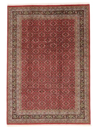 Bidjar Indiaas Vloerkleed Handgeknoopt 204X292 Donkerrood/Bruin India