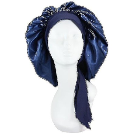 Silke Bonnet Satin Bonnet Til Sovning Bonnet Med Bindebånd Nattehue - FARVE: Grøn