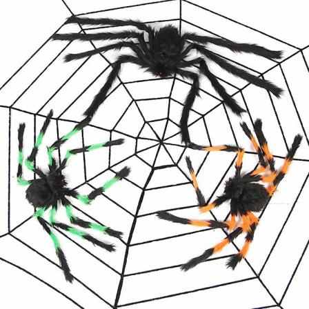 Spindelnät Halloween Spindelfest Dekoration Rekvisita Spindelnät Hemligt Rum Tricky Simulering Plysch Spindel