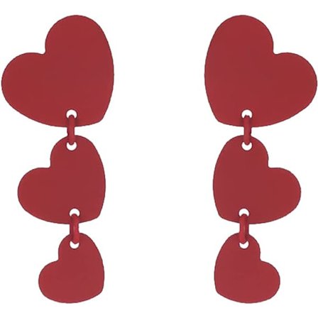 Røde hjerte øreringe røde dinglende øreringe til kvinder delikate øreringe dråbe til teenagepiger smykkegaver til kvinder