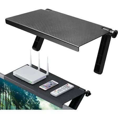 Justerbar Skärmhylla Topphylla för Vikbar Monitor TV-hylla Digitalboxhylla Skärmställ Vikbart Monitorstativ för TV-box, Router, Fjärrkontroll[co]