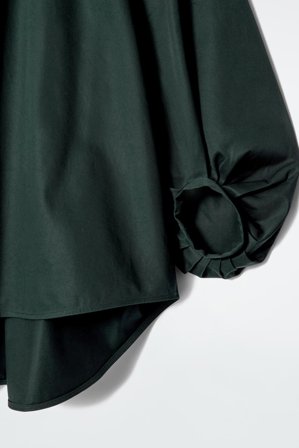 COS Women's Blusa Con Mangas Abullonadas in Verde