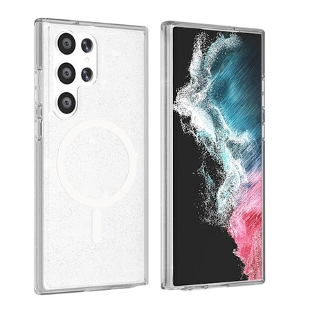 Samsung Galaxy S23 Ultra Mobilskal Glitter Magsafe - Transparent
