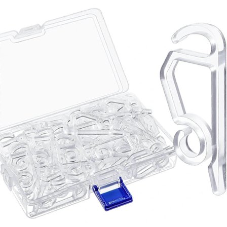 Julelysklemme Udendørs Tagrendekrog Vejrbestandig Udendørs Lysclips Julelysklemme til Juledekoration Lysstreng (Klar, 60 styk)