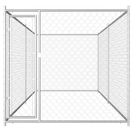 Vidaxl Hundgård För Utomhusbruk 382x192x185 Cm Silver