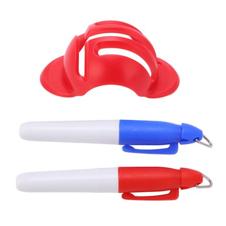 Golflinjeritningsenhet Markör Stencil Golfboll Triple Track 3 Linjemarkör för AlignmentRöd