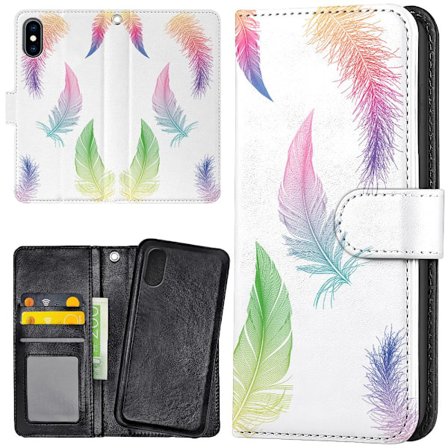 iPhone XR - Plånboksfodral/Skal Fjädrar