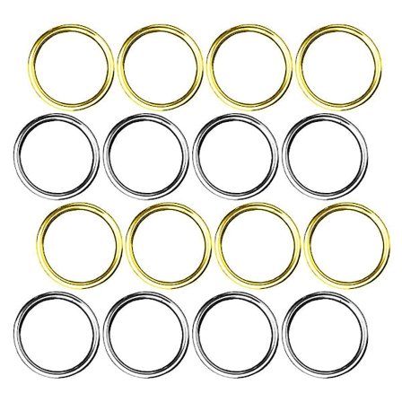 Metallring, 40 st Multi O-båge innerdiameter 20 mm (guld, silver) - Perfet