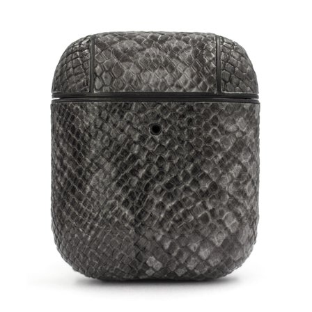 Fodral med ormskinnstextur till AirPods 1&2 - Mörkgrå