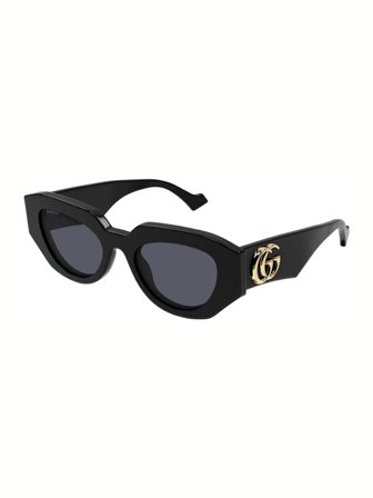 Gucci Women's Sunglasses with a frame made of acetate in black and lenses made of nylon in grey