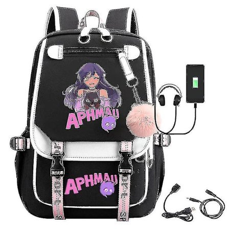 Aphmau Anime Rygsæk 3D Printet Tegneserie Oxford Vandafvisende Fuldt Kugle USB Skoletaske Drenge Piger Studerende Stor Kapacitet Rygsæk-yvan