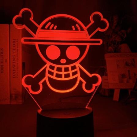 One Piece Kids Sovrum Anime Nightlight Bordslampa 3D LED Night Light