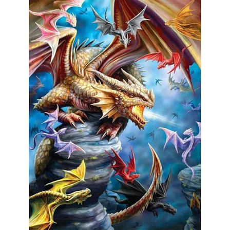 (30x40cm) Dinosaur Diamantmaleri Sæt, Fuld Diamantmaleri, D