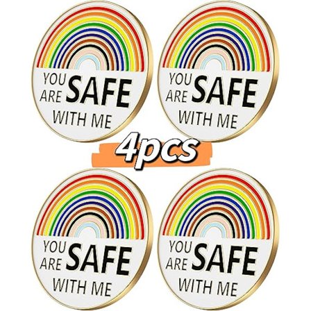 Du er sikker hos mig pins emalje reversnål regnbue pride pin sygeplejerske læge studerende broche pin badge pin