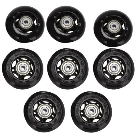 8-pakning med inline-skatehjul, innendørs/utendørs rulleskøytehjul, erstatningshjul med lager 64mm