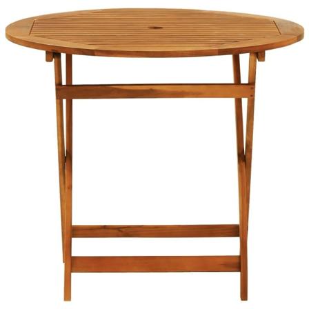 Vidaxl Hopfällbart Trädgårdsbord Ø90x75 Cm Massivt Eukalyptusträ Brun