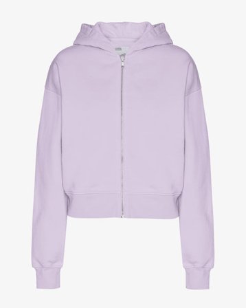 Organic Crop Zip Hood - Soft Lavender