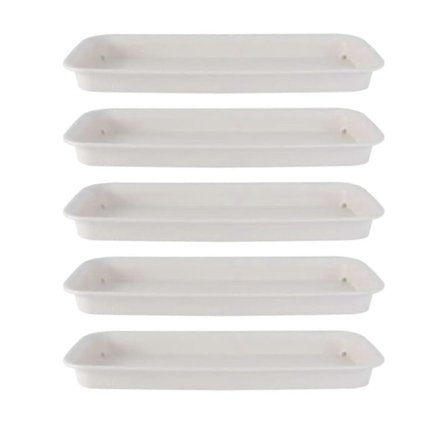 5x Plantefat Plantebrett Rektangulære Plantepottefat Blomsterpotte Dreneringsbrett for Vinduskarm Innendørs Utendørs