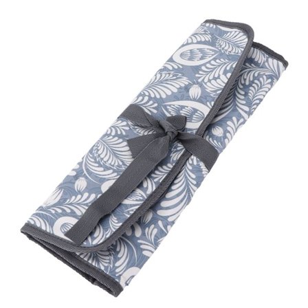 Opbevaringspose til strikkepinde i Oxford-stof, bærbar strikkepind-arrangør til opbevaring af hækletilbehør, grå talje, dalblomst