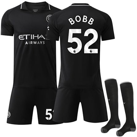 2025/26 Manchester City Bortedrakt Barn Fotballdrakt med sokker No.52 Oscar Bobb_yu