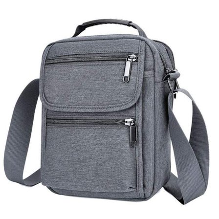 Herr Messenger Bag Slitstark Oxfordtyg Axelväska Casual Lätt Multilager Messenger Bag för Affärsresa Fri Storlek