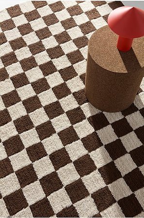 Jotex - Bomuldsgulvtæppe Bomuld Brun Ternet MELA Køb Bomulds- & kludetæpper hos Jotex