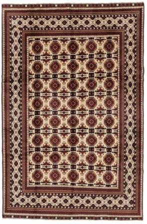 Kunduz Rug Hand Knotted 198X293 Black/Brown Afghanistan