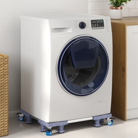 Tvättmaskinsockel Grå 66 x 66 x 12 cm Rostfritt stål