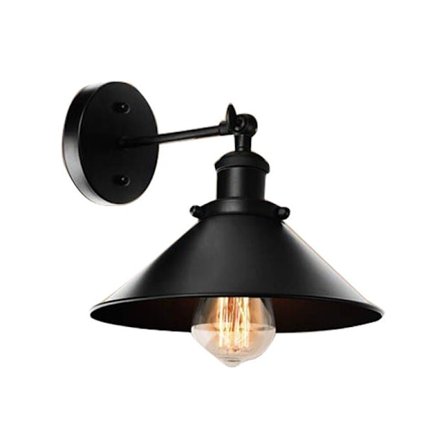 Vintage industriell vegglampe, klart glass og metallskjerm med forbedret teknologi for tidløs dekor, egnet for utendørs bruk