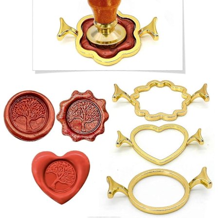 3 st Vaxsigillformar Metall Vaxstämplar 2,5 cm Rund Blomform Bröllopsinbjudningar Scrapbooking Kuvert Gratulationskort Presenter Vinförpackning