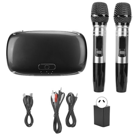 100-240V K8 USB Karaoke-maskin Trådlös Bluetooth Ljudkort Mikrofon Hemma TV Mobiltelefon Svart AU-kontakt