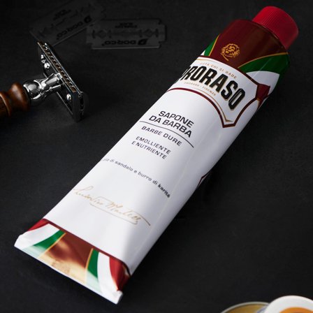 Crema de afeitar con sándalo y manteca de karité 150 ml para hombres - Cremas y jabones de afeitar