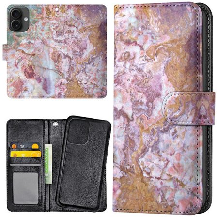 iPhone 16 Plus - Plånboksfodral/Skal Marmor