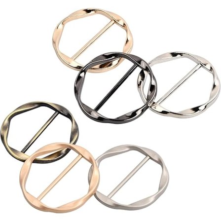 6 kpl Metalliset T-paita-soljet Silk Scarf Ring Clip T-paita Solki Clip Vaatteiden Kulma Solmittu Nappi Metalli Pyöreä Ympyrä Clip Solki