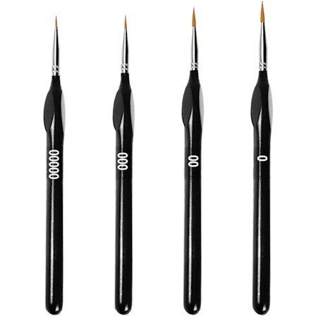 Fint Detalj Penselsett, 4 Deler Profesjonelle Små Kunstnerpensler Tynne Pensler for Fine Detaljer Akryl Akvarell Olje