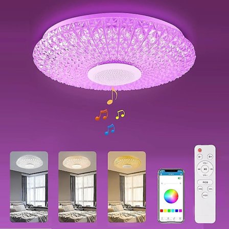 LED-musiikkikattokirkas 15,6 tuumaa 36W Bluetooth-kaiutin kaukosäätimellä