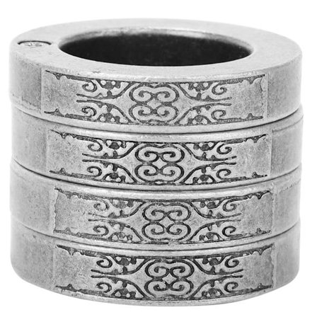 Selvforsvar Beskyttelsesringe Fingerknuser Nødredningsværktøj (Rund Antik Sølv)