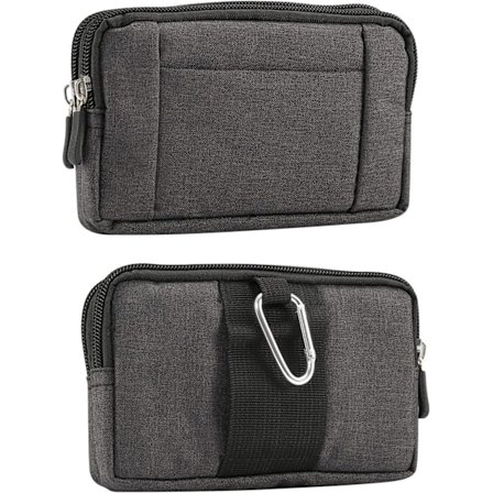 Matkapuhelimen vyölaukku, vyölaukku miehille, 5,2 tuuman yleinen vaakasuora vetoketjullinen matkapuhelimen vyölaukku lompakko vyöklipsillä