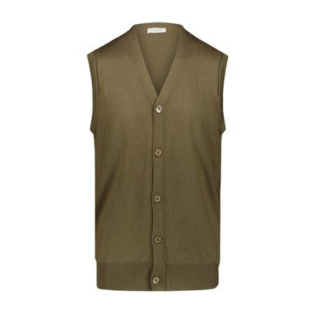 Paolo Pecora, Knitted Vest Groen, Heren, Maat:L