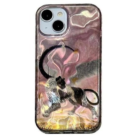 Cover til iPhone 15 Mønster Lasereffekt PC+TPU Stødsikkert Telefoncover