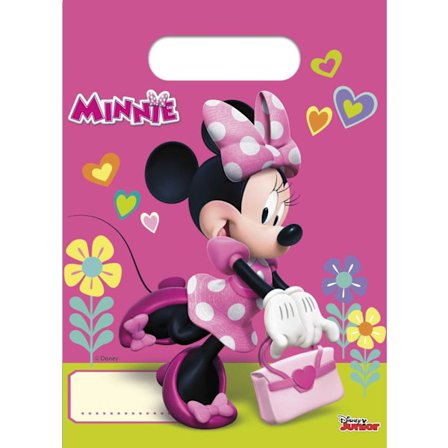 Godispåsar minnie mouse 6 st goodie bags kalaspåsar kalas påse