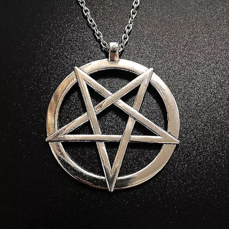 Muoti Käänteinen Pentagrammi Riipus Saatanallinen Symboli Kaulakoru Unisex Amuletti Korut