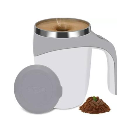 Itse sekoittava muki 304 ruostumaton teräs automaattinen magneettinen sekoittava kahvimuki kannella kotiin toimistoon matkustamiseen 380ML valkoinen
