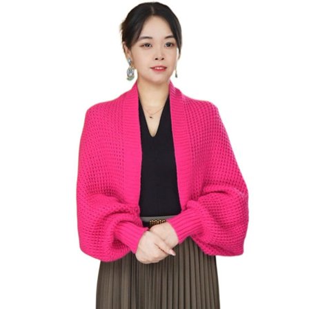 Stickad Sjal Höst Vinter Scarf ROSA