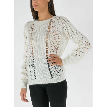 Fracomina Round-Neck Strik Hvid, Dame Striktrøjer