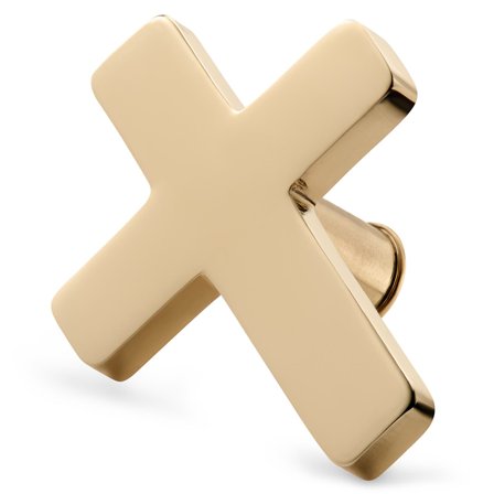 Gold-tone Stainless Steel Cross Watch Charm for Men - Watch Accessories